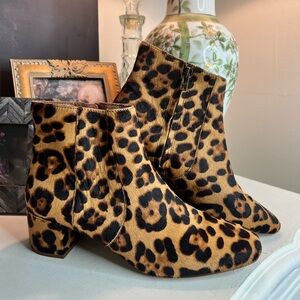 Madewell Jada leopard calf fur ankle boots